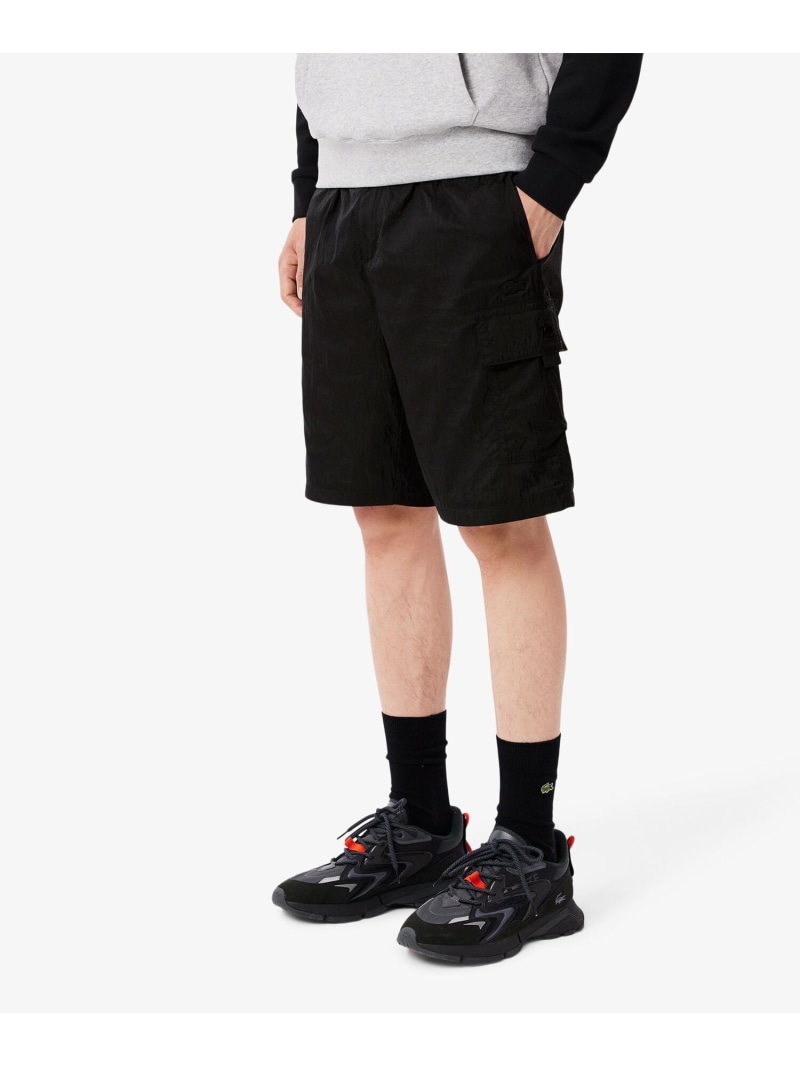 【SALE／40%OFF】ナイロンリップストップカーゴショーツ LACOSTE ラコステ パンツ その他のパンツ ブラック【RBA_E】【送料無料】[ Fashion]