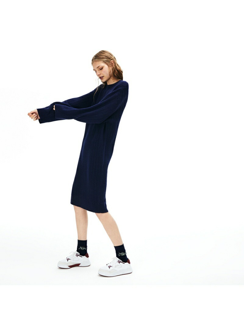 楽天市場 Sale 50 Off カシミアブレンドケーブルニットクルーワンピース Lacoste ラコステ ワンピース ニットワンピース レッド ネイビー Rba E 送料無料 Rakuten Fashion Lacoste ラコステ
