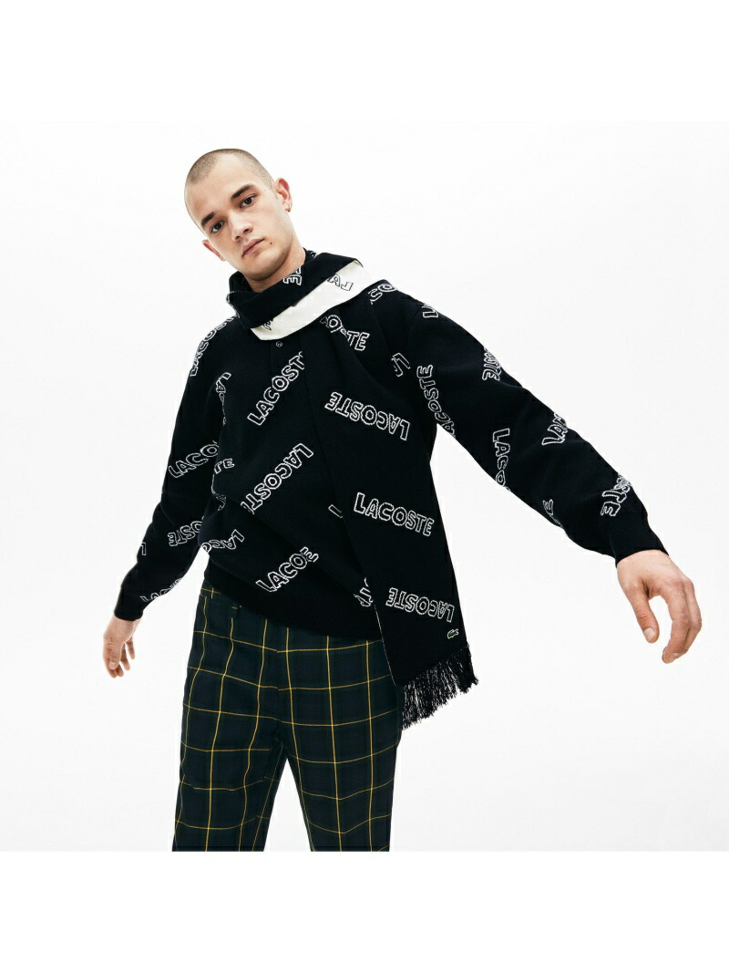 楽天市場 Rakuten Fashion Sale 30 Off カシミアブレンドネームジャカードコットンニットマフラー Lacoste ラコステ ファッショングッズ マフラー スヌード ブラック Rba E 送料無料 Lacoste ラコステ