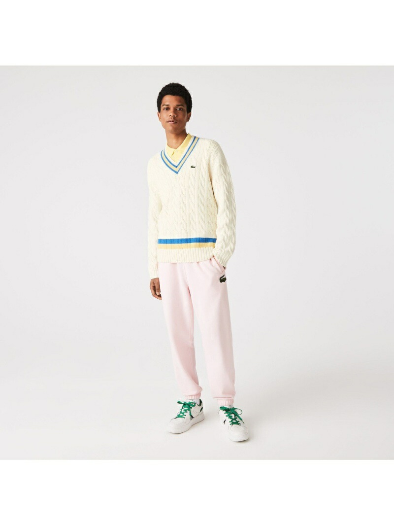 本店 Vネックテニスセーター LACOSTE ラコステ ニット 長袖ニット ホワイト ネイビー Rakuten Fashion fucoa.cl
