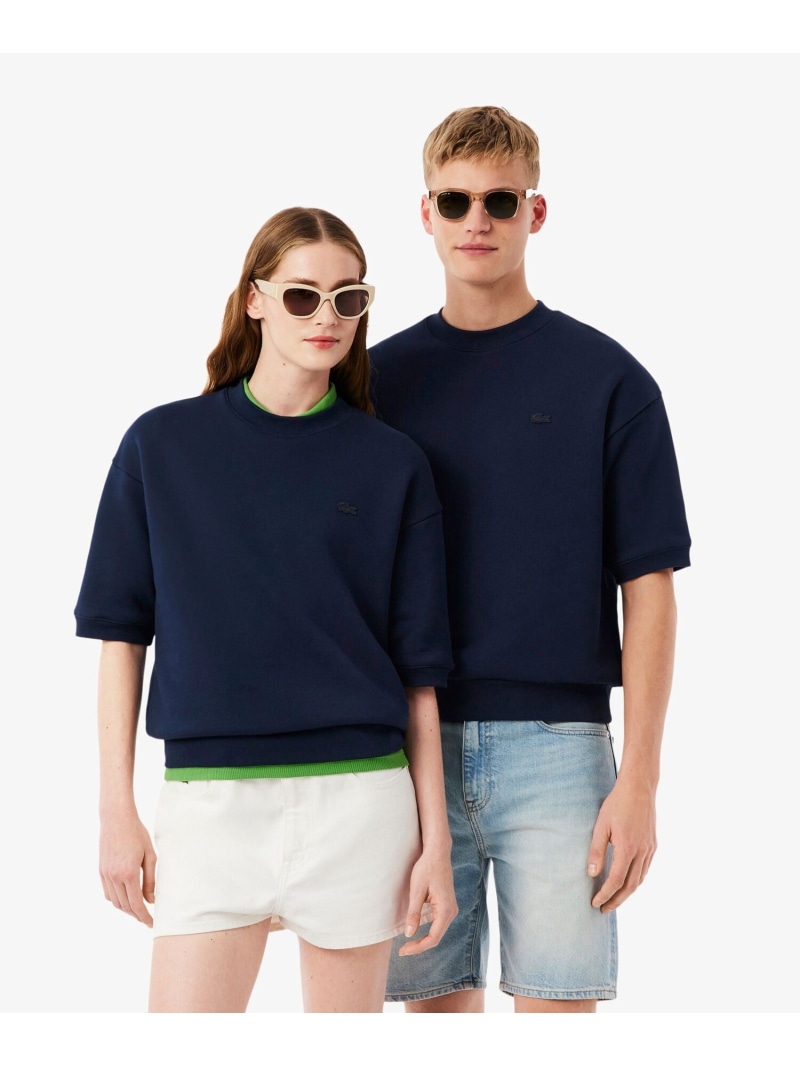 【SALE／40%OFF】サスティナブル半袖スウェット LACOSTE ラコステ トップス スウェット・トレーナー ブラウン ホワイト ネイビー【RBA_E】【送料無料】[ Fashion]｜LACOSTE／ラコステ