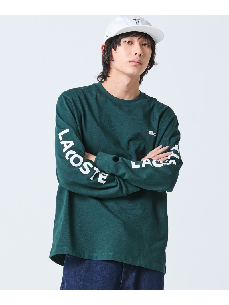 ヘビーウェイト 衣袂刷り上げる ロングリブスリーブティーシャツ LACOSTE ラコステ トップス カットソー・ティーシャツ 緑であること 黒いこと 白いこと 米国海軍【貨物輸送無料】[ Fashion]
