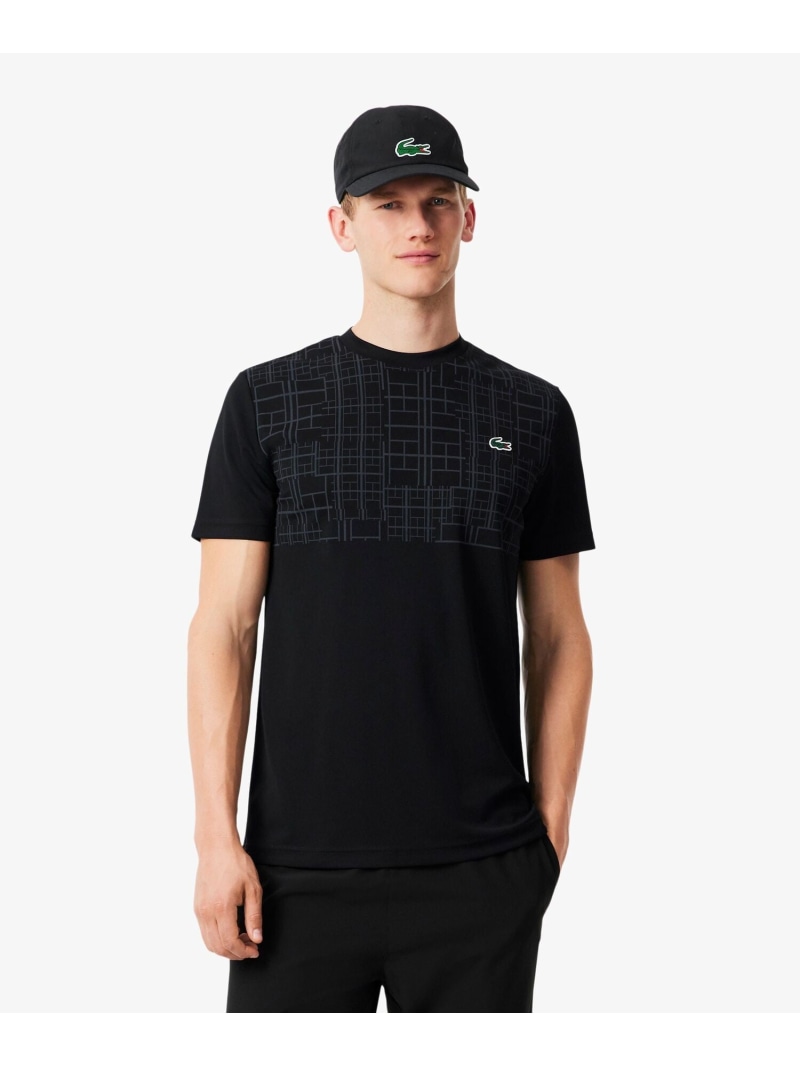 【SALE／30%OFF】『ノバク・ジョコビッチ』ラケットプリントウルトラドライTシャツ LACOSTE ラコステ トップス カットソー・Tシャツ グリーン ブラック【RBA_E】【送料無料】[ Fashion]