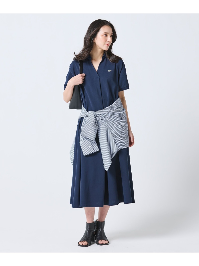 スキッパーネックポロドレス / マキシ丈太陽フレア衣裳 LACOSTE ラコステ 衣裳・御召しもの 衣裳 黒いこと 米国海軍【貨物輸送無料】[ Fashion]