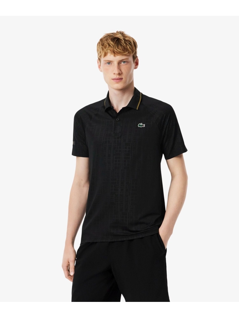 【SALE／30%OFF】【EC only】『ノバク・ジョコビッチ』ラケットプリントウルトラドライポロシャツ LACOSTE ラコステ トップス ポロシャツ グリーン ブラック【RBA_E】【送料無料】[ Fashion]