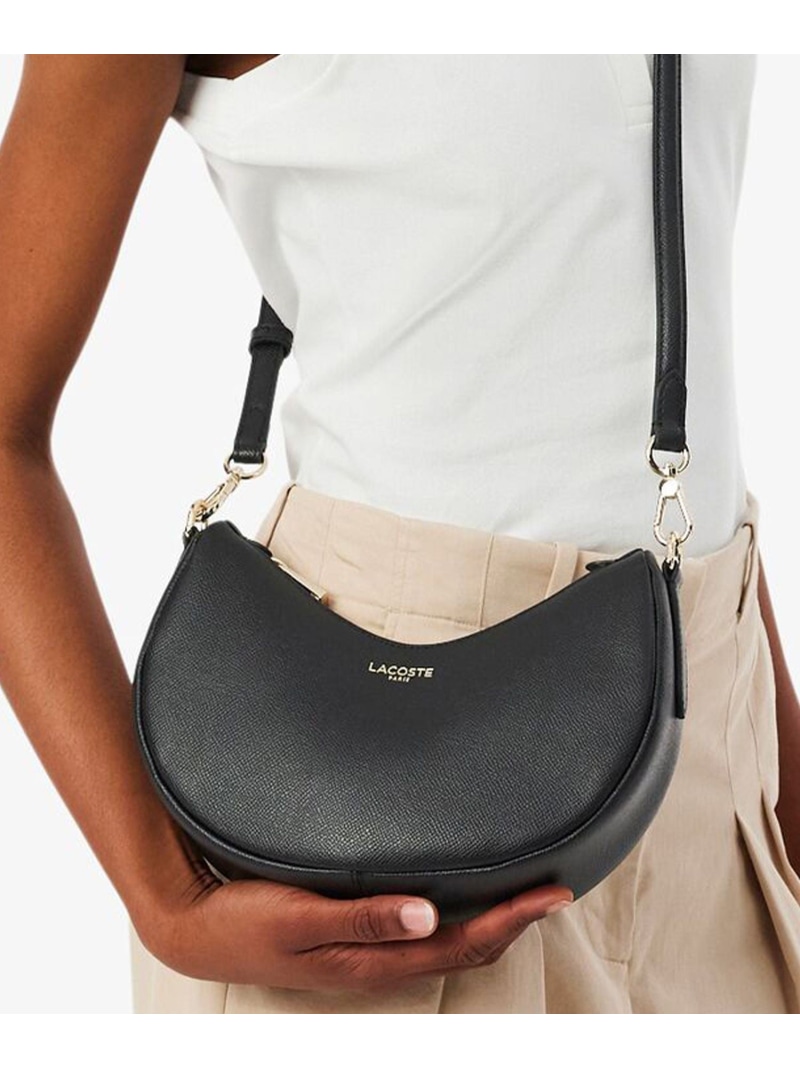 シャンゼリゼ レザーハーフムーンショルダーバッグ LACOSTE ラコステ バッグ ショルダーバッグ ベージュ ブラック ピンク【送料無料】[ Fashion]