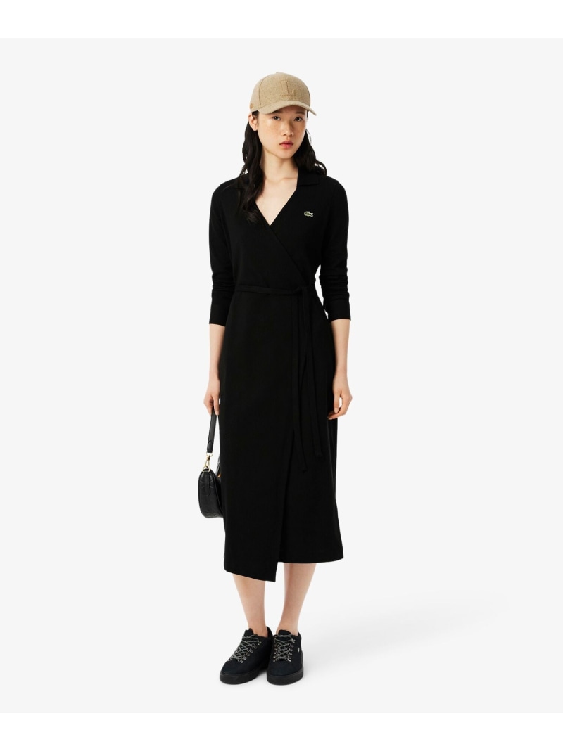 【SALE／40%OFF】ポロシャツディテールラップドレス LACOSTE ラコステ 衣裳・御召しもの ティーシャツ衣裳 黒いこと【RBA_E】【貨物輸送無料】[ Fashion]