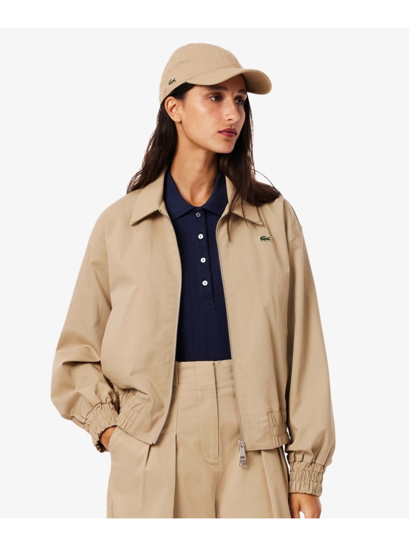 【SALE／30%OFF】クロップド丈 レイヤードニットカラージップアップジャケット LACOSTE ラコステ ジャケット・アウター ブルゾン・ジャンパー ベージュ【RBA_E】【送料無料】[ Fashion]｜LACOSTE／ラコステ