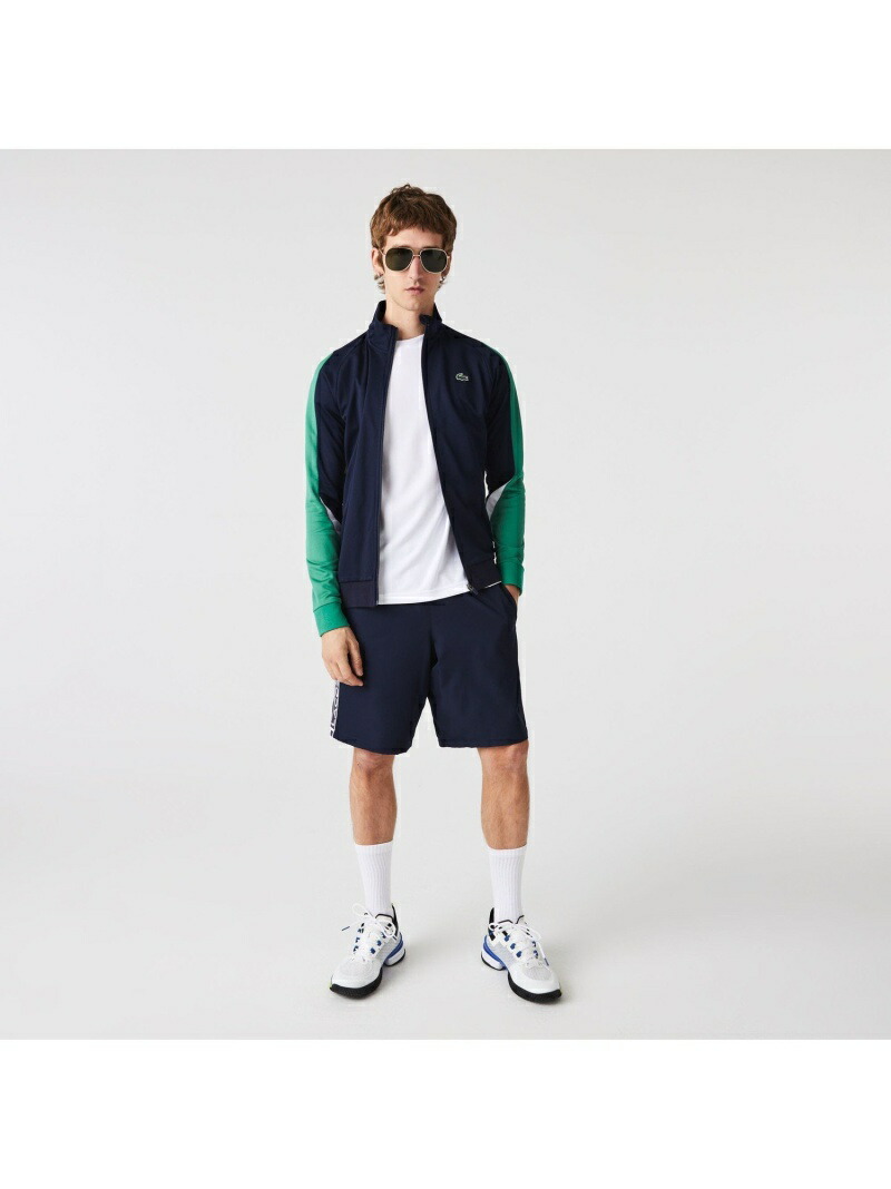 夏セール開催中 ジャージ LACOSTE ブルー ラコステ Fashion ネイビー リサイクルポリエステル切り替えトラックジャケット 水着 スポーツ  Rakuten スポーツウェア・アクセサリー