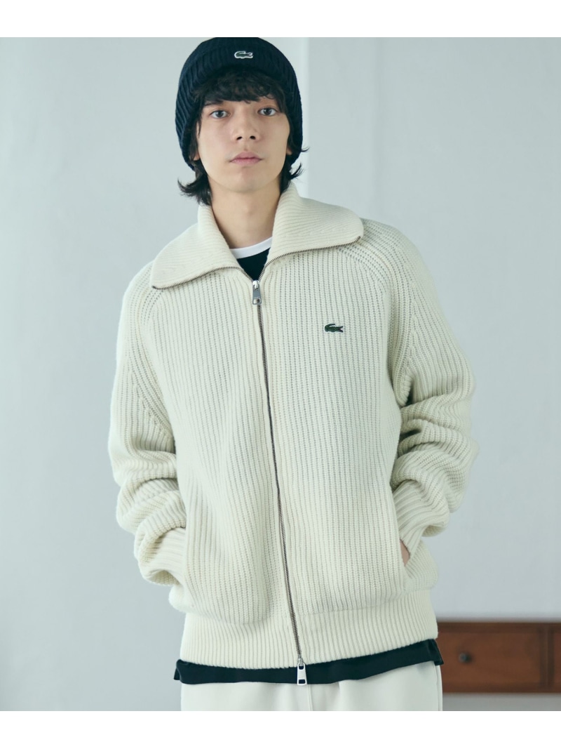 【SALE／30%OFF】ミドルゲージハイネックジップウールセーター / ドライバーズニット LACOSTE ラコステ トップス 編み物 白いこと 米国海軍【RBA_E】【貨物輸送無料】[ Fashion]