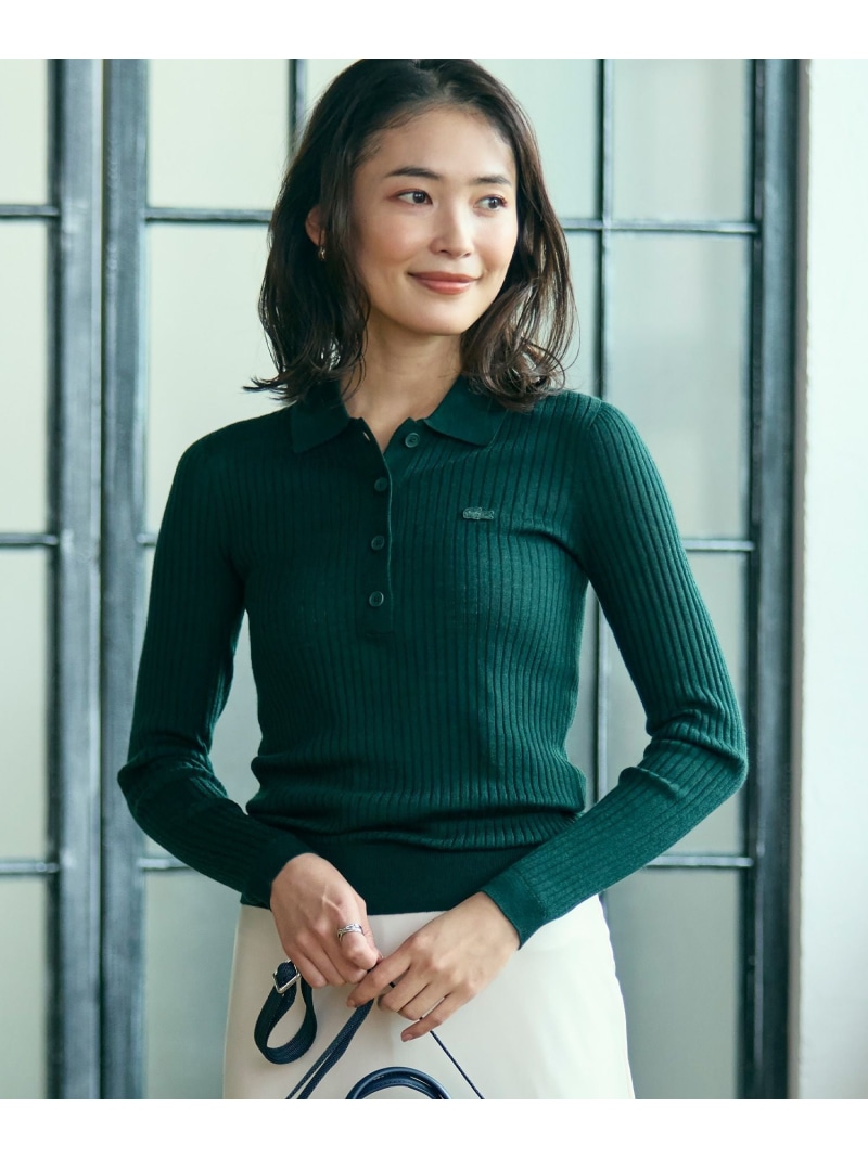 【SALE／40%OFF】3Dニッティングメリノウールポロセーター LACOSTE ラコステ トップス 編み物 米国海軍【RBA_E】【貨物輸送無料】[ Fashion]