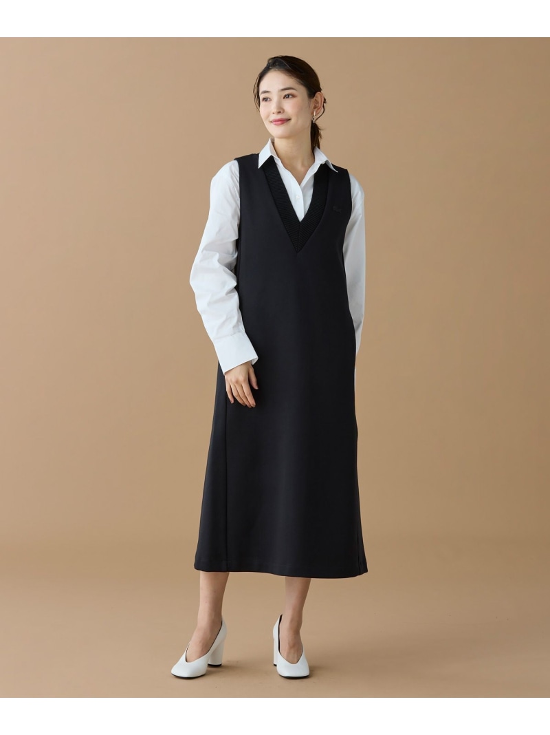 ダンボールジャージニット ジャンパードレス / ジャンパースカート LACOSTE ラコステ ワンピース・ドレス その他のワンピース・ドレス ホワイト グリーン ブラック【送料無料】[ Fashion]｜LACOSTE／ラコステ