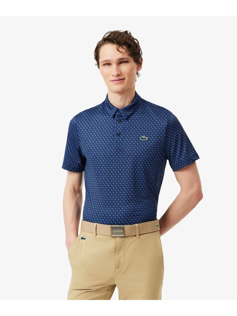 総柄ゴルフプリント ウルトラドライストレッチポロシャツ LACOSTE ラコステ トップス ポロシャツ ネイビー ホワイト ピンク【送料無料】[ Fashion]