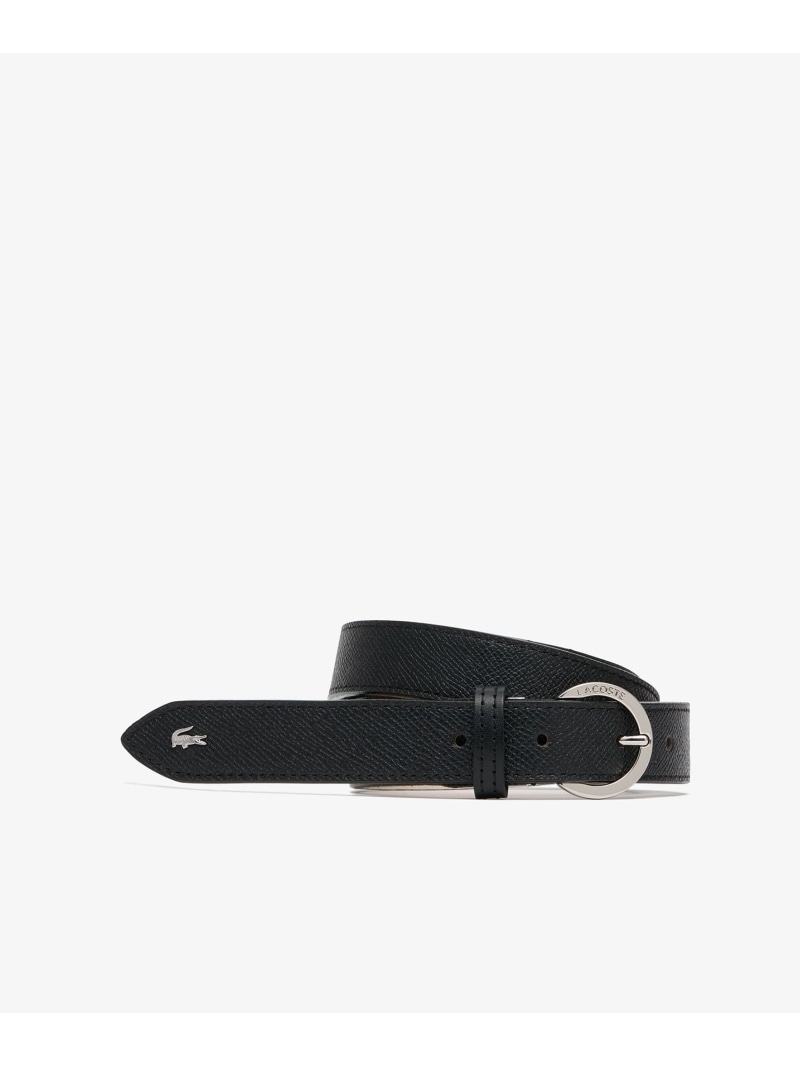 サフィアーノエンボスレザーベルト LACOSTE ラコステ 流行り物雑貨 三尺帯 しろがね色 赤銅色 ベージュ 黒いこと【貨物輸送無料】[ Fashion]