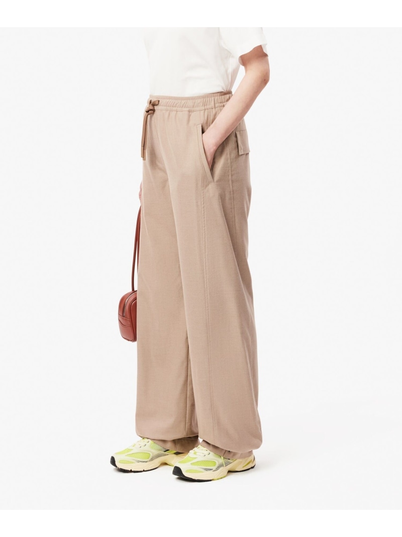 【SALE／40%OFF】フランネルワイドドレープトラウザー / ワイドテーパードパンツ LACOSTE ラコステ パンツ その他のパンツ ベージュ【RBA_E】【送料無料】[ Fashion]