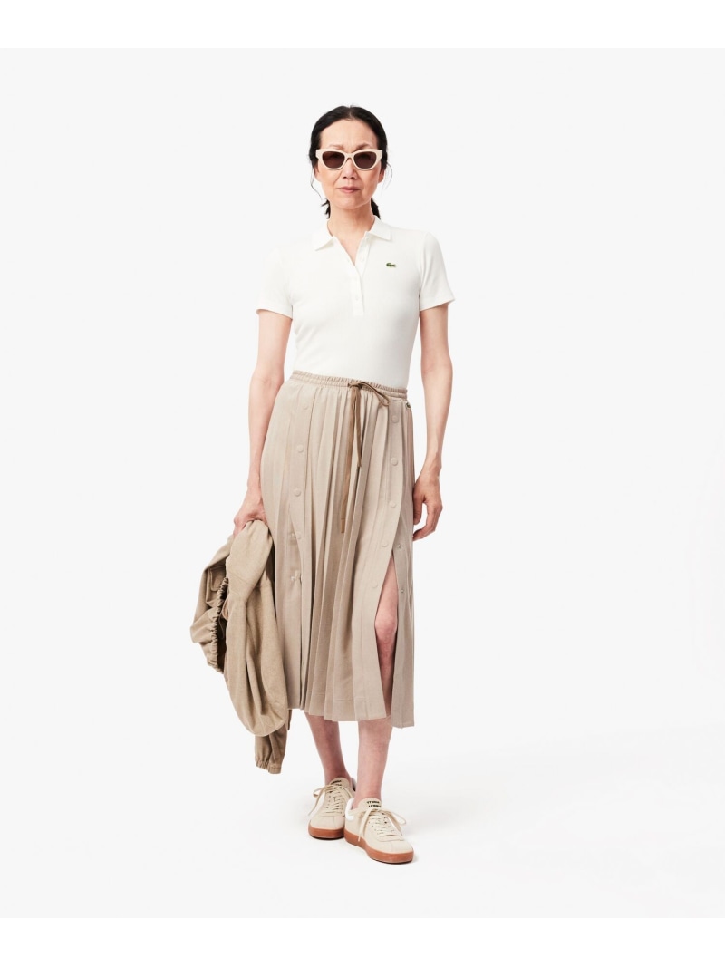 【SALE／40%OFF】ロングプリーツフランネルスカート LACOSTE ラコステ スカート その他のスカート ベージュ【RBA_E】【送料無料】[ Fashion] 14,256円