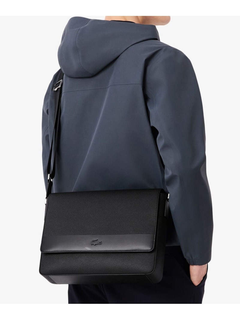 【SALE／40%OFF】シャンタコ レザー メッセンジャーバッグ LACOSTE ラコステ バッグ メッセンジャーバッグ ブラック【RBA_E】【送料無料】[ Fashion]｜LACOSTE／ラコステ