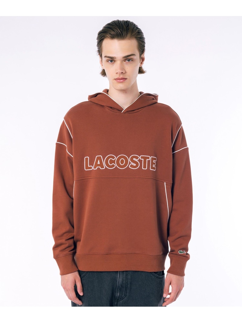 【SALE／30%OFF】アウトラインネームステッチスウェットフーディー / 裏パイルスウェットパーカー LACOSTE ラコステ トップス パーカー・フーディー ブラウン ホワイト グレー【RBA_E】【送料無料】[ Fashion]