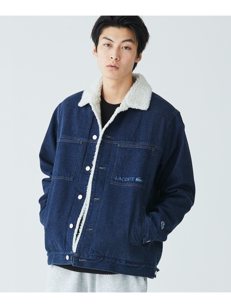 【SALE／40%OFF】ボアライニングデニムジャケット LACOSTE ラコステ ジャケット・アウター ブルゾン・ジャンパー ブルー ブラック【RBA_E】【送料無料】[ Fashion]