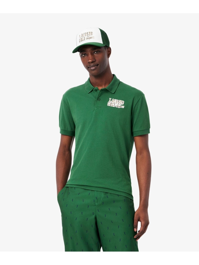 【SALE／40%OFF】ラコステゴルフワッペンポロシャツ LACOSTE ラコステ トップス スポーツシャツ 白いこと 緑であること【RBA_E】【貨物輸送無料】[ Fashion]