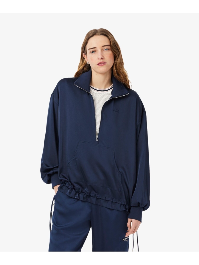 【SALE／40%OFF】スタンドカラーアノラック LACOSTE ラコステ トップス シャツ・ブラウス ホワイト ネイビー【RBA_E】【送料無料】[ Fashion]