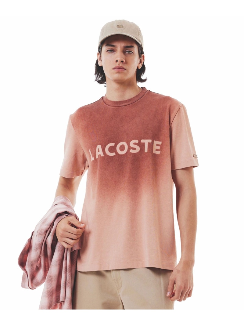 【SALE／30%OFF】グラデーション ステンシルブランドネームロゴプルオーバー LACOSTE ラコステ トップス カットソー・プルオーバー 赤銅色 青色 米国海軍【RBA_E】【貨物輸送無料】[ Fashion]