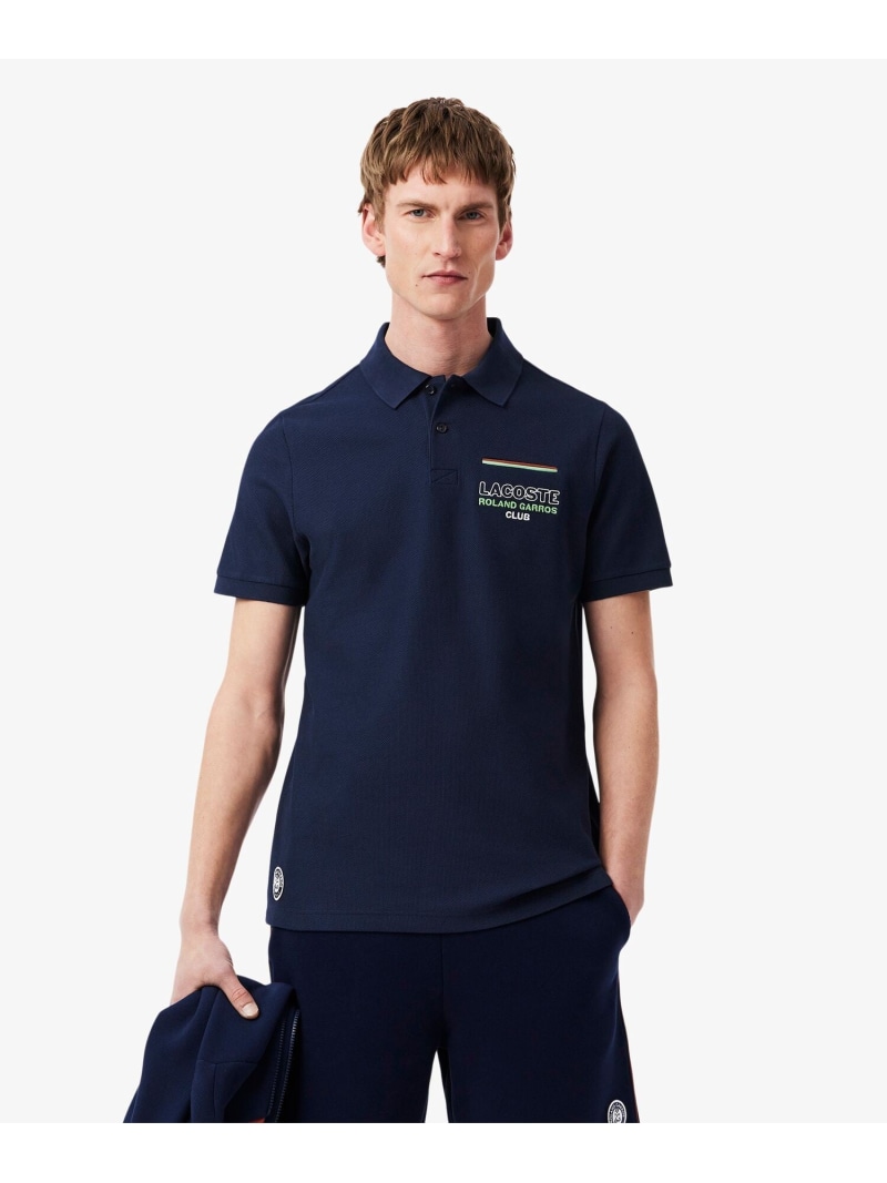【SALE／30%OFF】ローラン・ギャロスコラボ 調停者スポーツシャツ LACOSTE ラコステ トップス スポーツシャツ 米国海軍 白いこと【RBA_E】【貨物輸送無料】[ Fashion]
