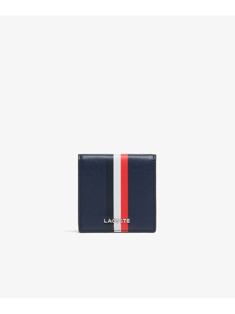 【SALE／40%OFF】トリコロールプリントレザーコインケース LACOSTE ラコステ 財布・ポーチ・ケース コインケース・小銭入れ・札入れ ネイビー ホワイト【RBA_E】【送料無料】[ Fashion]