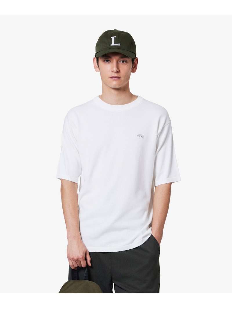 【SALE／30%OFF】3色混合メランジェニットTシャツ LACOSTE ラコステ トップス カットソー・Tシャツ ブラック ブルー グレー ホワイト【RBA_E】【送料無料】[ Fashion]