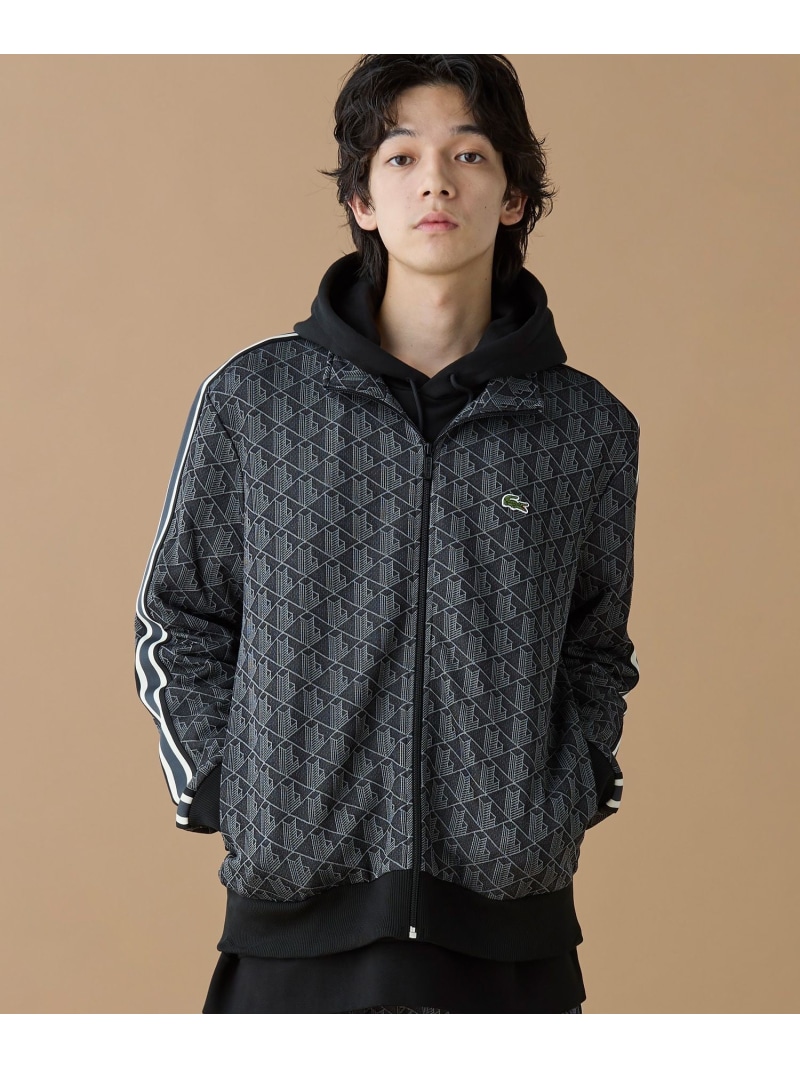 ラコステ　モノグラムジャカードトラックジャケット レディースM LACOSTE｜モノグラムジャカードトラックジャケット