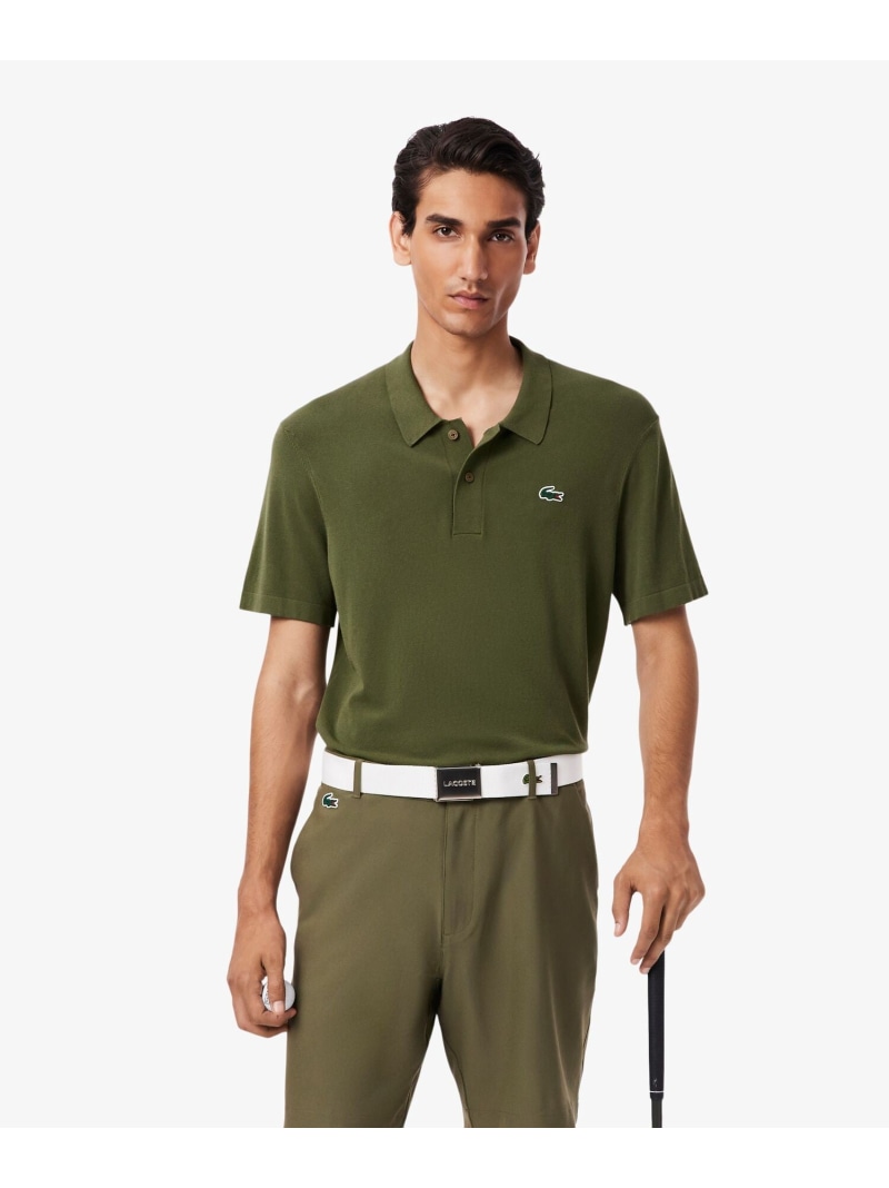 レーヨン混 ワントーンゴルフポロニット LACOSTE ラコステ トップス ポロシャツ ネイビー ホワイト グリーン【送料無料】[ Fashion]｜LACOSTE／ラコステ