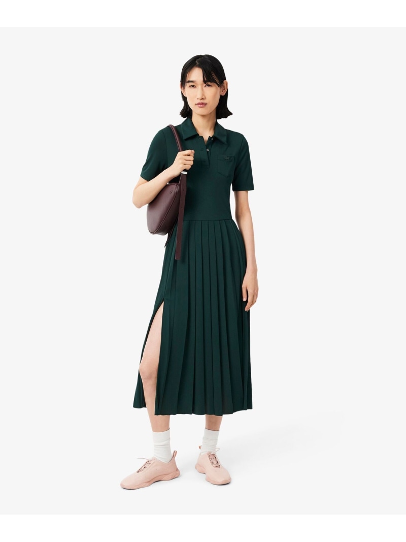 プリーツジャージポロドレス / ポロワンピース LACOSTE ラコステ ワンピース・ドレス シャツワンピース【送料無料】[ Fashion]｜LACOSTE／ラコステ