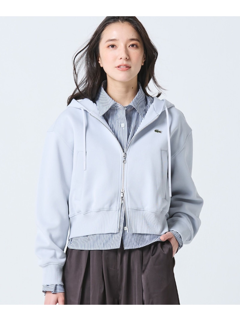 ダブルフェイスジャージジップフーディー LACOSTE ラコステ トップス パーカー・フーディー ネイビー ホワイト【送料無料】[ Fashion]