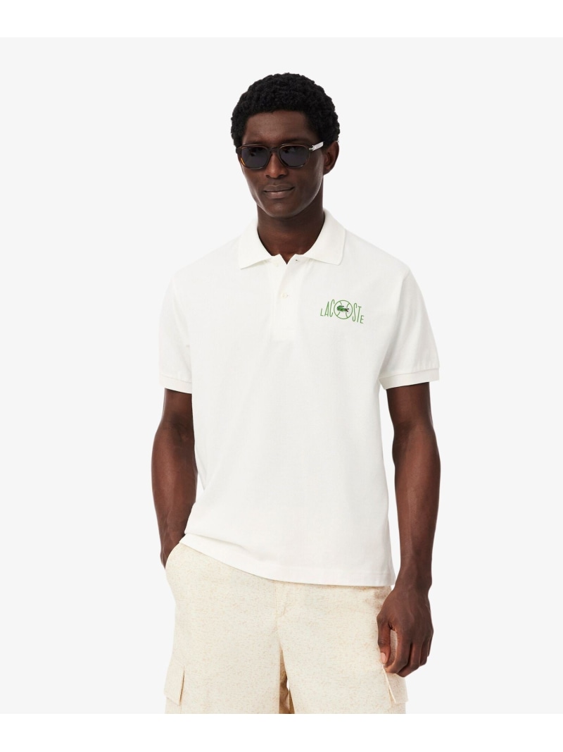 【SALE／40%OFF】グラフィックブランディングポロシャツ LACOSTE ラコステ トップス ポロシャツ ピンク ホワイト【RBA_E】【送料無料】[ Fashion]｜LACOSTE／ラコステ