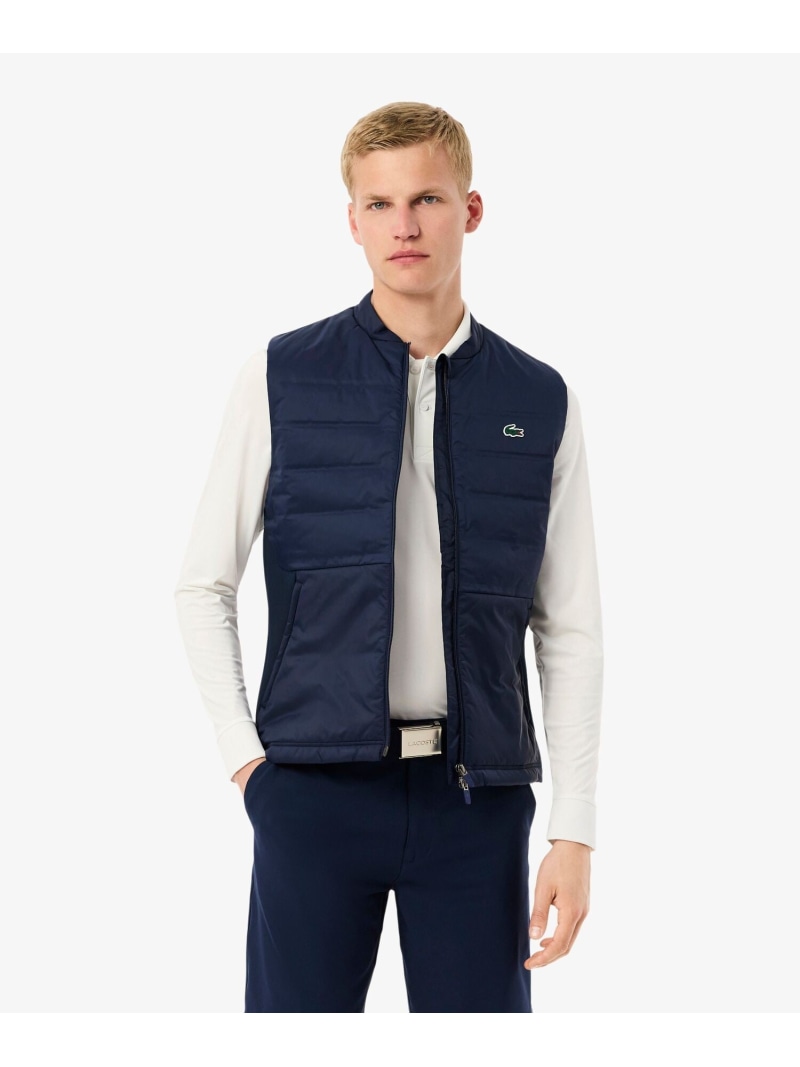 キルティング切り替え中綿ベスト LACOSTE ラコステ ジャケット・アウター ダウンジャケット・ダウンベスト ベージュ ネイビー【送料無料】[ Fashion]