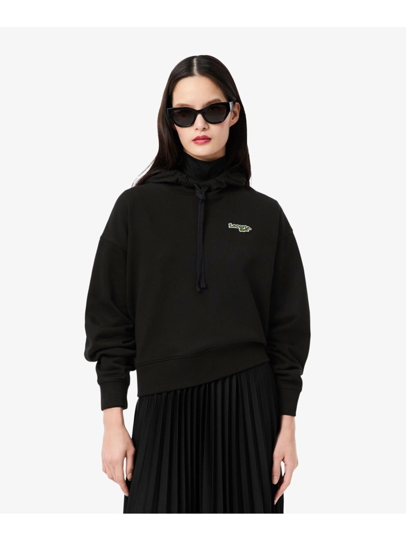 【SALE／40%OFF】名まえ\u0026ワニロゴパッチスウェットフーディー LACOSTE ラコステ トップス パーカー・フーディー 黒いこと【RBA_E】【貨物輸送無料】[ Fashion]