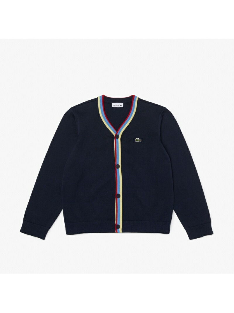 キッズマルチボーダーリブカーディガン Lacoste ラコステ