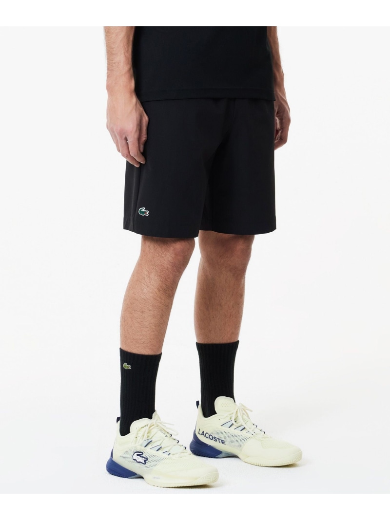 3点セット LACOSTE パーカー イージーパンツ ハーフパンツ ブラック 3点セット LACOSTE パーカー イージーパンツ ハーフパンツ