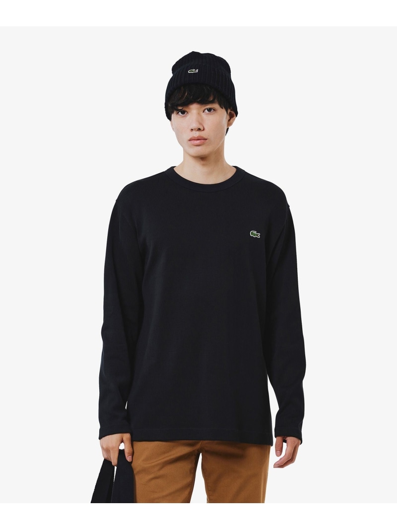 【SALE／40%OFF】ヘビーウェイトシングルジャージ長袖ティーシャツ LACOSTE ラコステ トップス カットソー・ティーシャツ 緑であること 黒いこと 白いこと【RBA_E】【貨物輸送無料】[ Fashion]