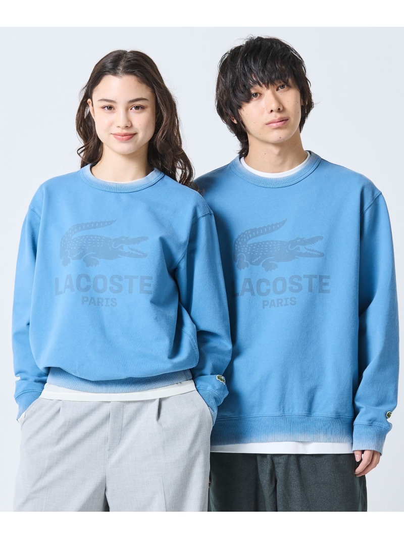 ヴィンテージエフェクト ロゴクルーネックスウェット LACOSTE ラコステ トップス スウェット・トレーナー さくら色 黄色 青碧【貨物輸送無料】[ Fashion]