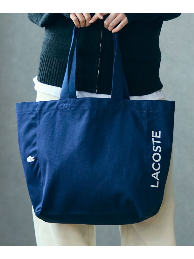 コットンキャンバストートバッグ LACOSTE ラコステ 御徒面子 トートバッグ 黒いこと ベージュ 米国海軍【貨物輸送無料】[ Fashion]