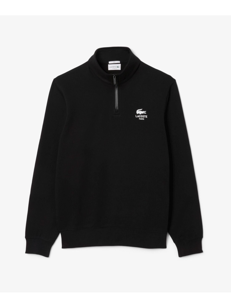 【SALE／40%OFF】裏パイル地 ワンポイントプリントハーフジップスウェット トレーナー LACOSTE ラコステ トップス スウェット・トレーナー ブラック グリーン【RBA_E】【送料無料】[ Fashion]｜LACOSTE／ラコステ