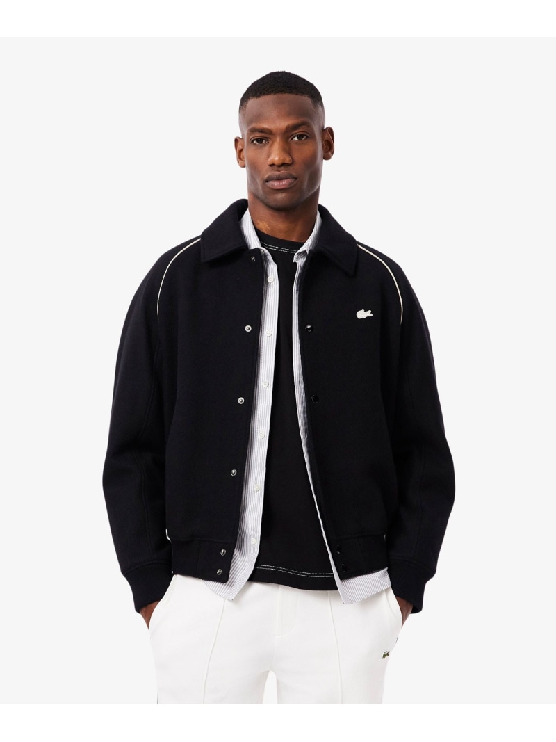 【SALE／30%OFF】バッジアクセントウールバーシティジャケット LACOSTE ラコステ ジャケット・アウター 上衣・前掛け 黒いこと【RBA_E】【貨物輸送無料】[ Fashion]