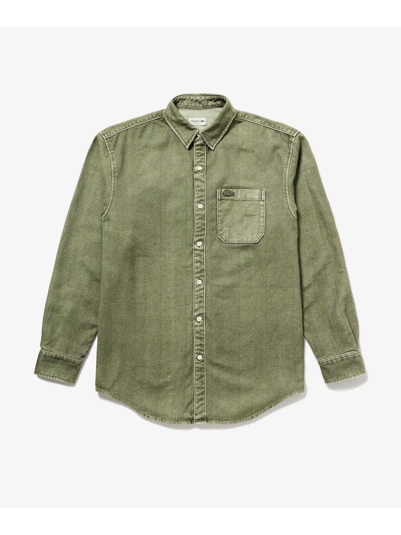 【SALE／40%OFF】ウォッシュドヘリンボーンネルシャツ LACOSTE ラコステ トップス シャツ・ブラウス ブラウン ネイビー カーキグリーン【RBA_E】【送料無料】[ Fashion]