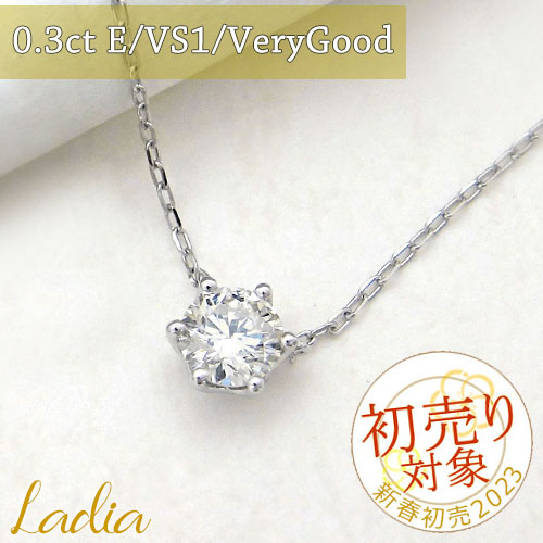 61%OFF!】 ダイヤモンド ネックレス 0.3ct Eカラー VS1 VeryGood 中央