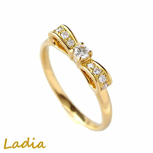 ダイヤモンド リボン リング 指輪 0.15ct K18YG K18PG 地金 天然ダイヤ イエローゴールド ピンクゴールド ダイヤリング 彼女 女性 妻 レディース ご褒美ジュエリー 母の日 プレゼント