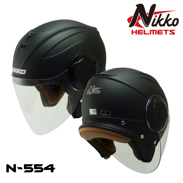 楽天市場 バイクヘルメット ジェットヘルメットバイザー 通勤 通学 カッコいい オシャレ 安い 新品 Nikkohelmet N 554 Matte Black レディースバイクバイコオンライン