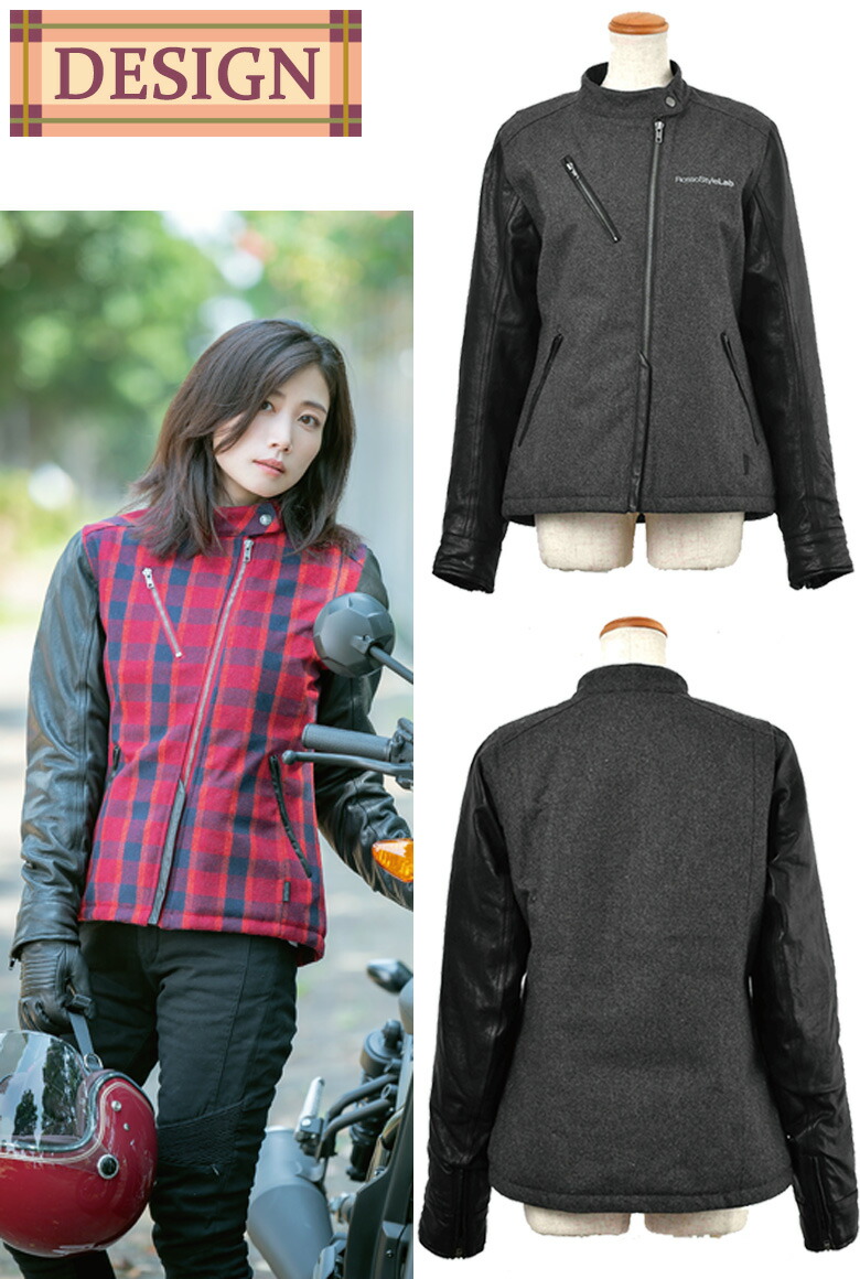 楽天市場 バイクジャケットrosso Stylelab ロッソスタイルラボ メルトンレザースリーブジャケット Roj 978レディース 女性用 冬用 チェック おしゃれ レッド チャコール 秋冬取寄品 レディースバイクバイコオンライン
