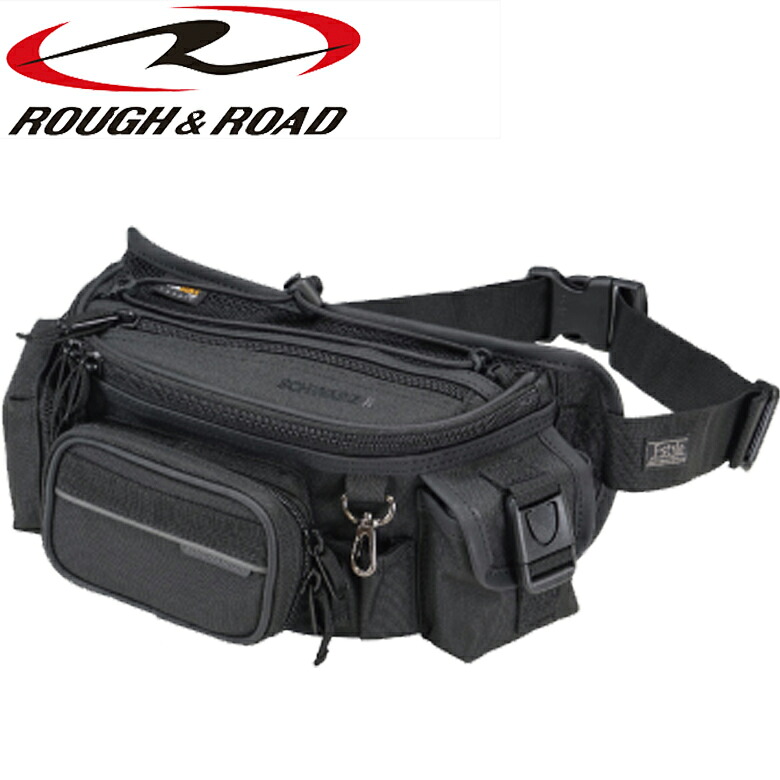 【5日前後で発送】バイク用品バッグ ROUGH&ROAD(ラフ&ロード)SCHWARZ R F-ウエストバッグ RR9551 レディース ウエストバッグ コーデュラ CORDURA ポケット多め 取寄品