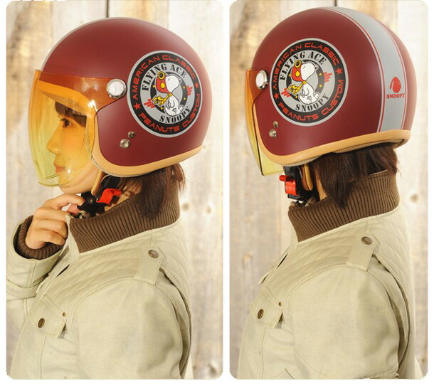 オープンフェイスヘルメット バイカー ヘルメット レディース バイクパンツ スヌーピーシールドヘルメット 女性用 シールド付き バイコ スヌーピー バイクブーツ ジェットヘルメット キャラクター 送料無料 レディースバイクバイコオンラインバイク用品 レディース
